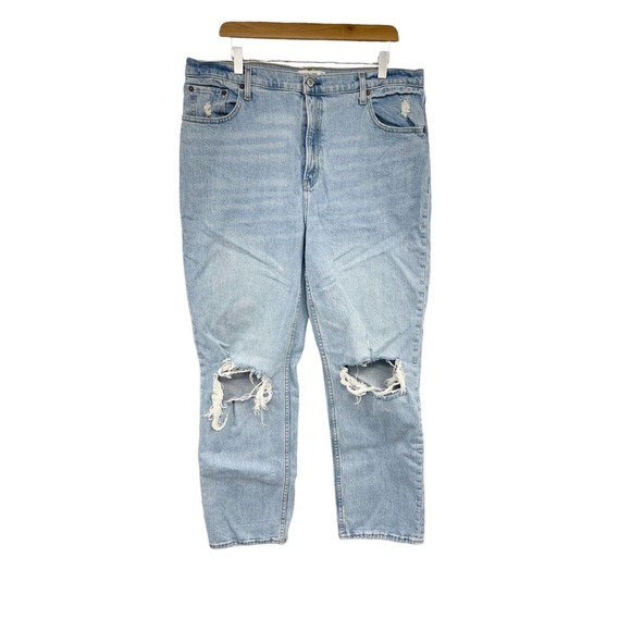 Abercrombie & Fitch Denim - Abercrombie and Fitch Womens Ultra High Rise 90s Straight Jeans Blue Size 16R
